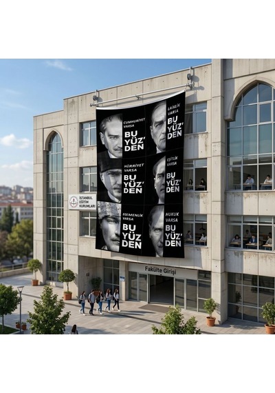 Mustafa Kemal Atatürk Altın İmza Ay Yıldız Bayrak Poster Bayrak Raşel Kumaş 6x9 Metre Ata59 Diğer