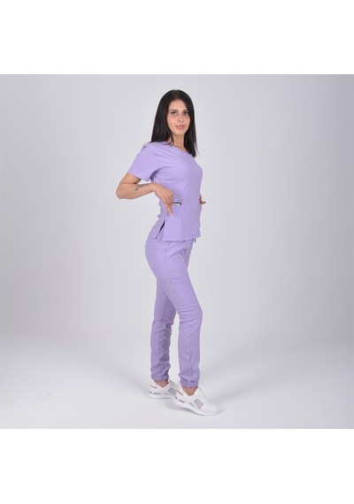 Lila Likralı Jogger Alt Üst Takım