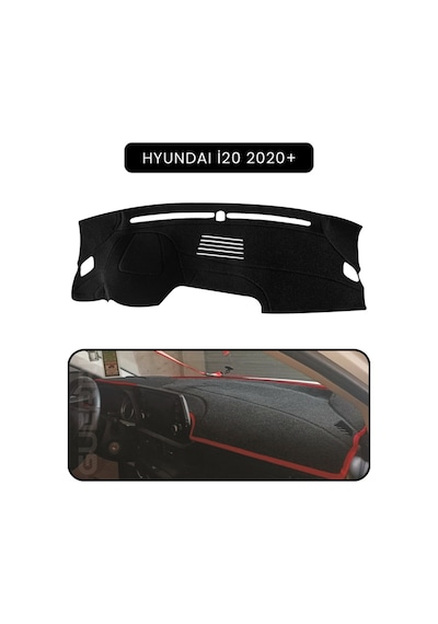 Hyundai İ20 2020+torpido Koruma Halısı Siyah Kenar