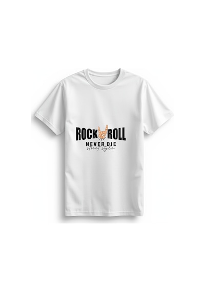 Paybuy Rock Müzik Sokak Stilinde Baskılı Kadın Tişört Beyaz