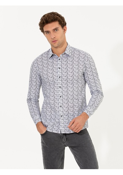Cacharel Siyah Slim Fit Uzun Kollu Gömlek