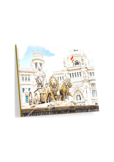Cakasepetim İspanya Madrid Kibele Çeşmesi Aslan Görseli Ahşap Mdf Tablo