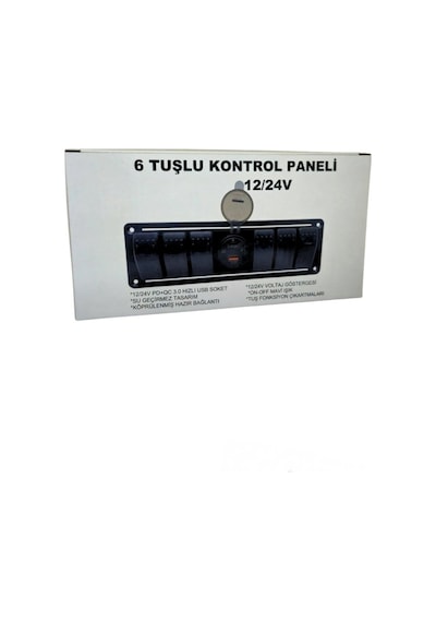 Shuıvan Switch Panel 6'lı Usb Qc 3.0 Pd Voltmetre Kontrol Paneli-1741