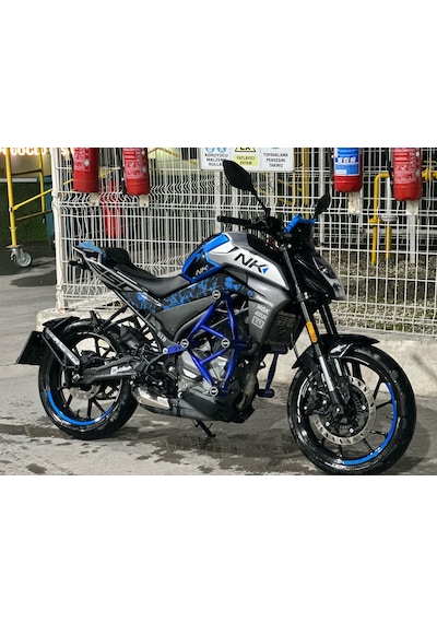 Cf Moto Nk 250 Sticker Orta Şase Duman Modeli Mavi