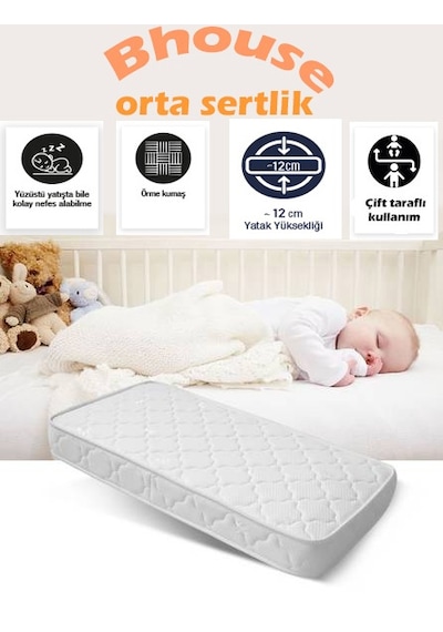 Bebek Beşik Park Sünger Yatak 60 x 120 x 12 CM