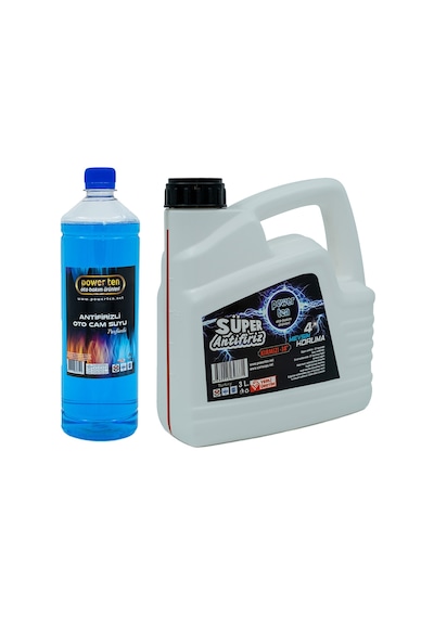 powerten kırmızı antifiriz 3 lt  camsuyu 1 lt