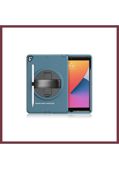 Storeşahin Apple Apple Uyumlu iPad 10.2 7.nesil Kılıf Hand Strap Tablet Kılıfı - Turkuaz Shn0720