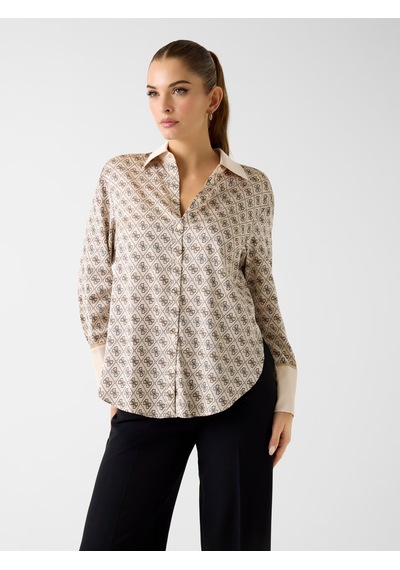 Guess W4yh47wf1t2 Ls Alexandra Kadın Gömlek Bej