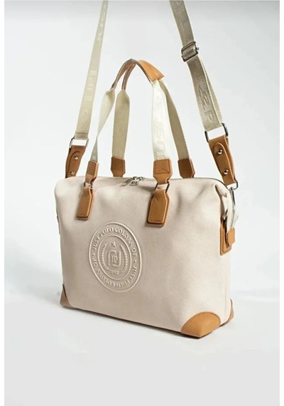 Just Polo Kadın Yeni Sezon Büyük Boy Lüks El Ve Omuz Çantası Shoulder Bag Ebat: 33 X 40 Cm Krem - Taba