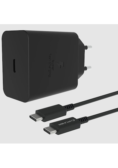 Katjmer Kj-45p-cc 45w Pd Şarj Adaptörü Type-c To Type-c Kablo Siyah