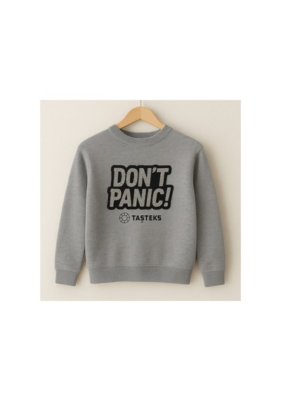 Taşlı Ütülenebilen Veya Sticker Olarak Kullanılabilen ' Don't Panic ' Yazı Modeli