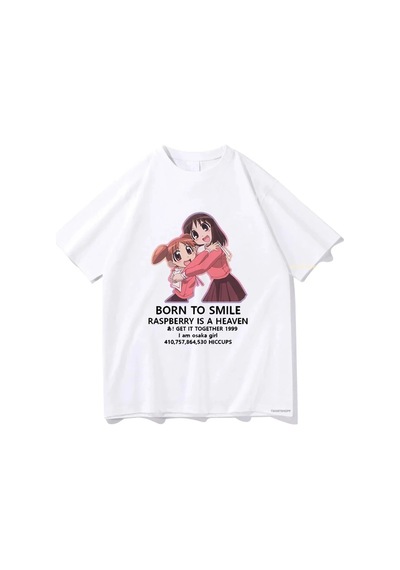 Startmore Beyaz Anime Azumanga Daioh Gülümseme Doğdu Tshirt Komik Harajuku Unisex Vintage Beyaz