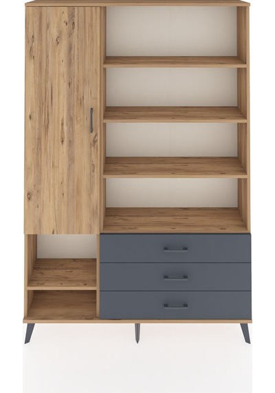 Arges Dolap 9 Raflı 3 Çekmeceli Tek Kapaklı 132x30x195 Çam-çam/antrasit Atlas Çam/antrasıt Arges Dolap 9 Raflı 3 Çekmeceli Tek Kapaklı 132x30x195 Çam-çam/antrasit Atlas Çam/antrasıt