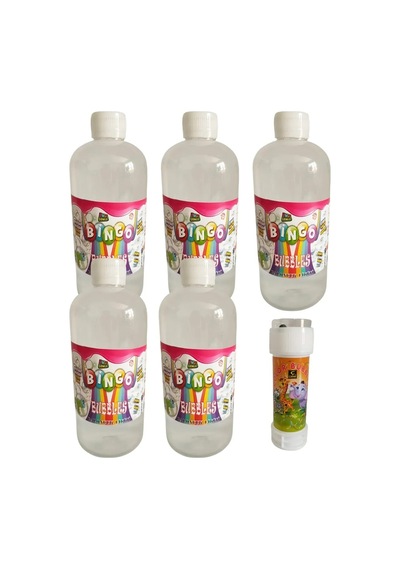 5 Adet Köpük Tabancası Yedek Baloncuk Solüsyonu 500 Ml + 1 Adet Küçük Köpük Baloncuk Oyuncağı