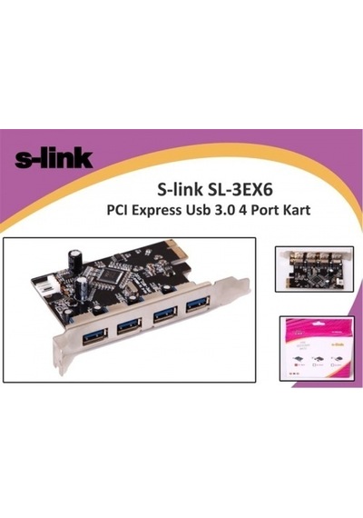 S-Lınk Sl-3Ex6 Pcı Express To Usb 3.0 X4 Port Kart