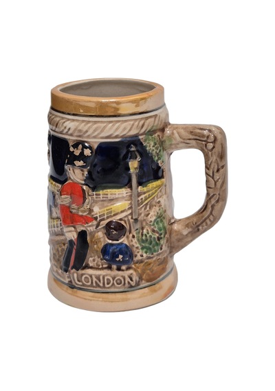 Vintage Tankart Londra Temalı Alman Seramik Bira Bardağı 11,8cm 005