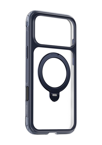 Apple iPhone Uyumlu  17 Pro Max Kılıf Wiwu As-203 Aeroshield Ultra Serisi M-safeli Airbagli Standlı Kapak Lacivert