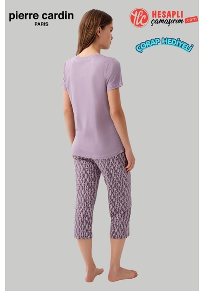 Pierre Cardin Paris Premium Kadınbüyük Beden Modal Pamuklu Rahat Kalıp Kısa Kollu Kapri Pijama Takım Lila Pierre Cardin Paris Premium Kadınbüyük Beden Modal Pamuklu Rahat Kalıp Kısa Kollu Kapri Pijama Takım Lila