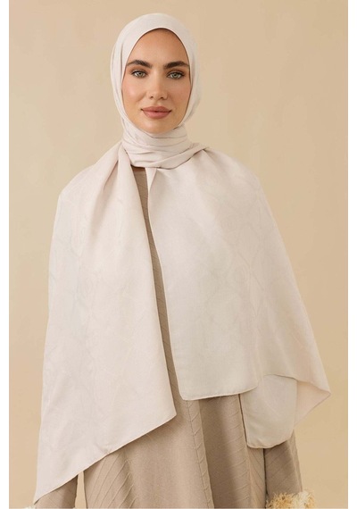 Imannoor İman I Baklava Pudra Ramy Jakar Şal 70x190 Pudra