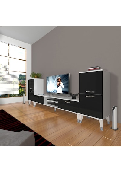 Decoraktiv Eko On2 Mdf Dvd Silver Tv Ünitesi Tv Sehpası Beyaz - Siyah