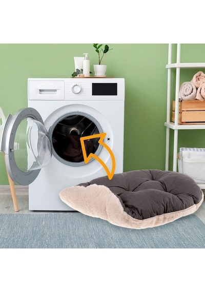 Ferplast Relax 55 Peluş Kedi Ve Mini Irk Köpek Yatağı - Marrone Bej 55cm X 36cm