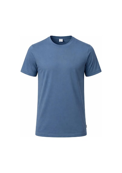 Plus Scorpion T02 Kol Katlama Erkek Slim Fit Basic Tişört Bisiklet Yaka, Düz Kumaş, Yazlık Model İndigo