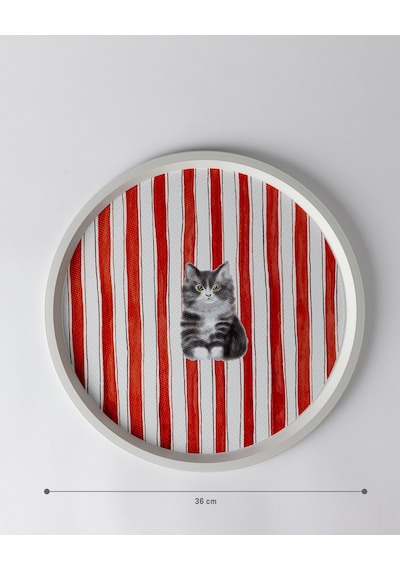 Madame Coco Sherly Yuvarlak Tepsi - Beyaz/kırmızı 8684427233894 Çok Renkli