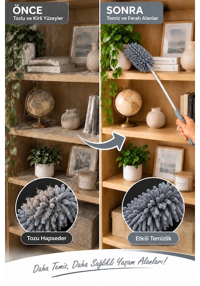 Mikrofiber Makarna Mop Toz Alma Paspası Tüy Toplayıcı Çok Amaçlı Temizlik Mopu 43317900