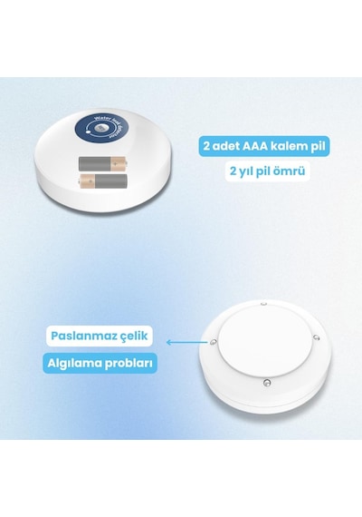 Zigbee Su Baskını Sensörü - Dahili Alarmlı Tuya, Smart Life , Zigbee2mqtt Uyumlu Zsb-01