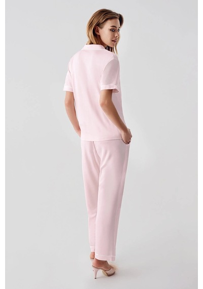 Freshness 324 Kadın 4'lü Sabahlıklı Şorlu Pijama Takımı - Pembe - M Pembe