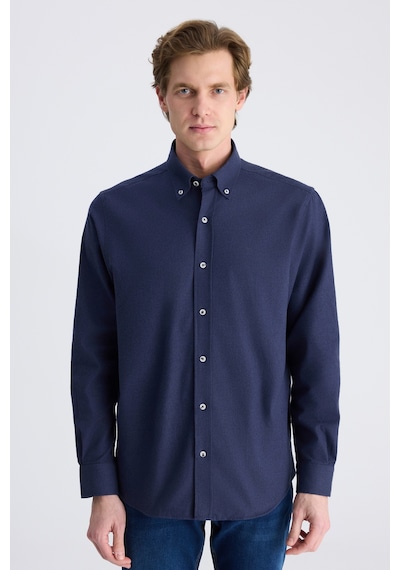 D'S Damat Ds Damat Comfort Lacivert Balıksırtı Pamuklu Gömlek 1hc02hd13265m Çok Renkli