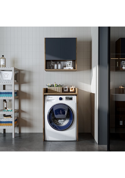Çamaşır-kurutma Makinesi Dolabı+ Üst Dolabı, Banyo Dolabı 65 Cm Atlantik Çam - Antrasit Çamaşır-kurutma Makinesi Dolabı+ Üst Dolabı, Banyo Dolabı 65 Cm Atlantik Çam - Antrasit