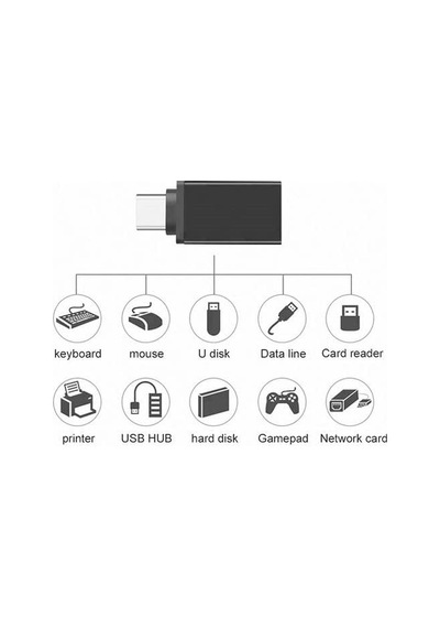 Usb 3.0 To Type-c Otg Adaptör Dönüştürücü - 3 Farklı Model Siyah