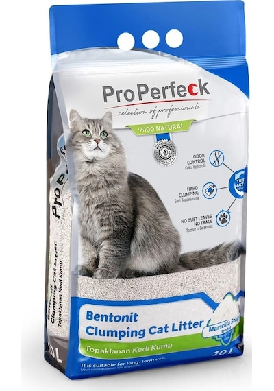 Pro Perfeck Marsilya Sabun Kokulu İnce Taneli Bentonit Kedi Kumu 10 L