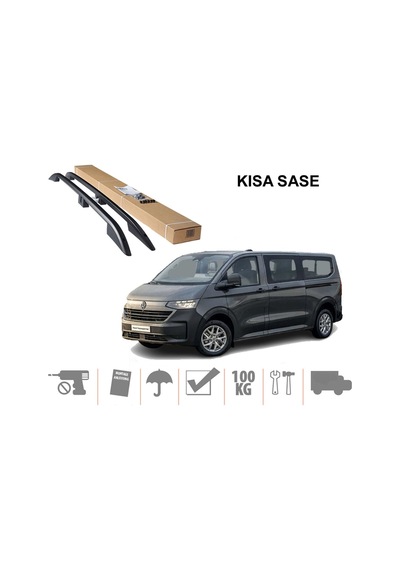 Volkswagen Transporter Kısa Şase Üst Port Bagaj Tavan Çıtası 2024 Sonrası Siyah
