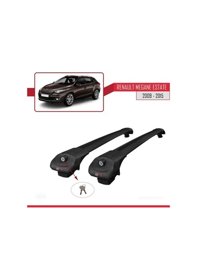 Renault Megane Sw 2009-2015 Arası İle Uyumlu Ace-1 Ara Atkı Tavan Barı Siyah