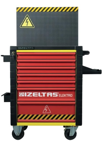 İzeltaş Elektro Takım Dolabı 7 Çekmece 93 Parça Kırmızı - Sarı