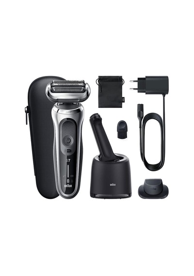 Braun Series 7 71-s7200cc Elektrikli Islak Ve Kuru Tıraş Makinesi, Smartcare Merkezi Sistemli Ve Hassas Düzeltici, Pil, Kablosuz, Folyolu, Gümüş