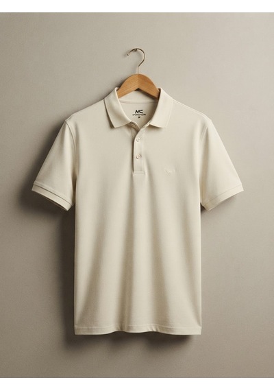 Maccali Erkek Krem Basic Polo Yaka Tişört