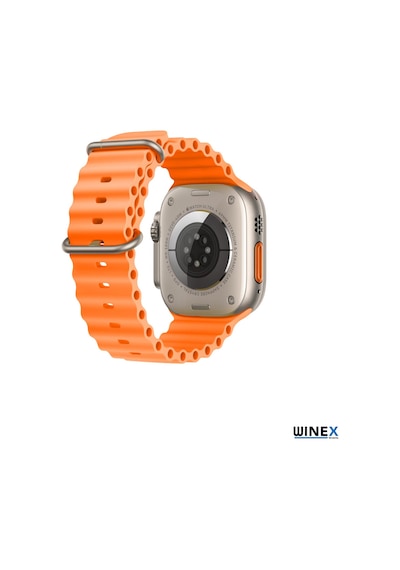 Winex 42-49mm Yeni Nesil Apple Uyumlu  Watch Akıllısaat Kordonu Silikon Turuncu