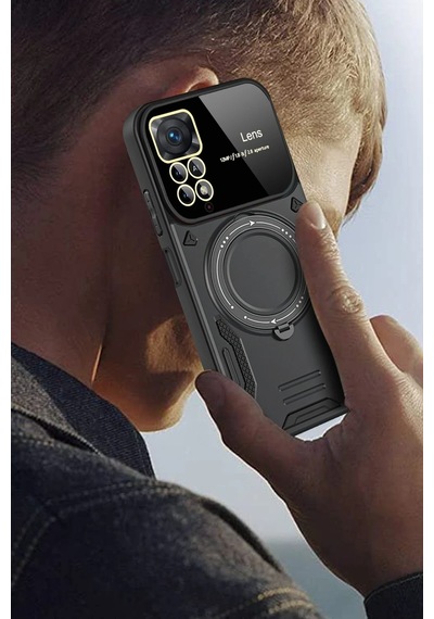 Ilkeshop Newface Xiaomi Redmi Note 12 Pro 4g Kılıf Joy Lens Standlı Kapak - Mor
