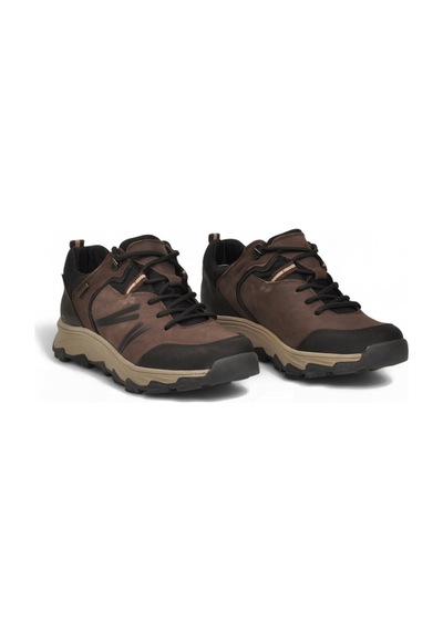 Ayakmod Kahve Hakiki Deri Kaymaz Tabanlı Bağcıklı Erkek Outdoor Trekking Ayakkabı 2672 Kahverengi
