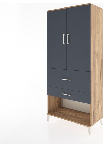 Hyperion Dolap 3 Raflı 2 Çekmeceli 2 Kapaklı 88x44x195 Çam-an... Çam
