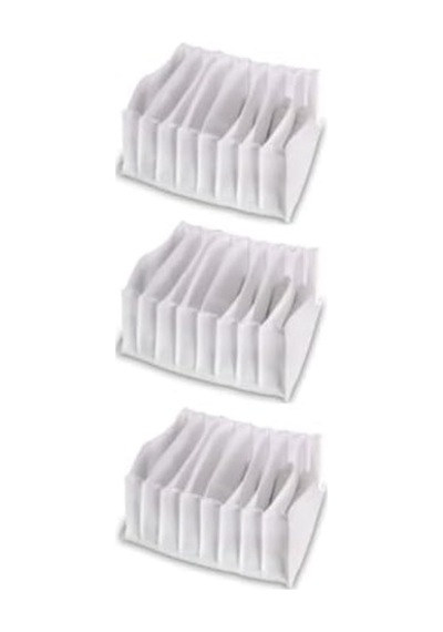 3 Adet - Xlarge 8 Gözlü Dolap Içi Akardiyon Organizer 31 X 36 X 12-3 Adet Acı Kahverengi
