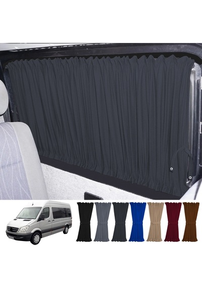 Pandami Mercedes Sprinter W906 Uzun 2006-2018 Uyumlu Füme Raylı Oto Perde Takımı