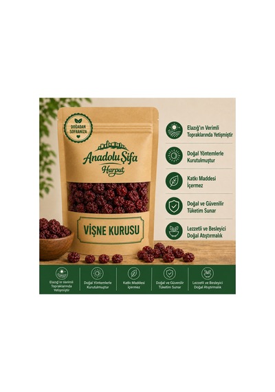Şekersiz Vişne Kurusu Doğal Kurutulmuş Meyve 100 Gr Diğer
