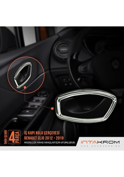 intakrom Renault Clio 4 Krom İç Kapı Kolu Çerçevesi 4 Parça 2012 ve Üzeri N11.2493