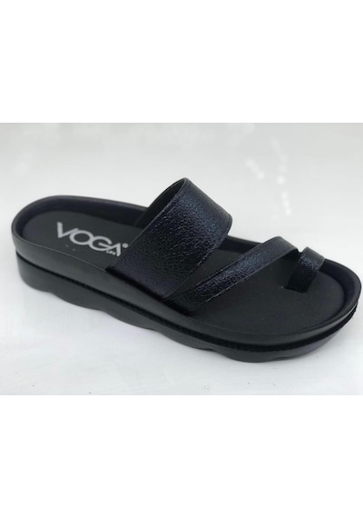 Voga 1740 Siyah Çatlak Comfort Casual Bayan Terlik 001