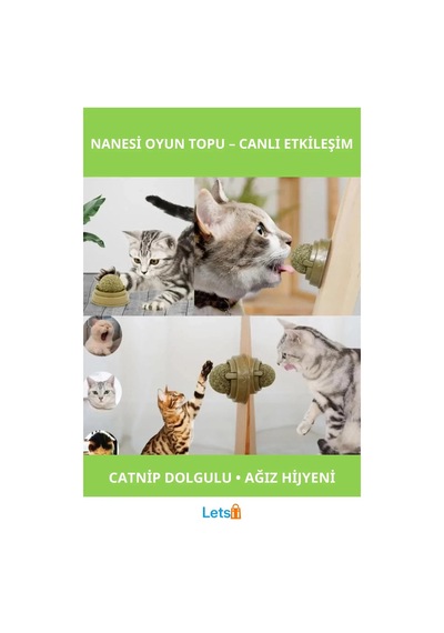 Kedi Nanesi İle Oyun Topu 5 Cm Çok Renkli