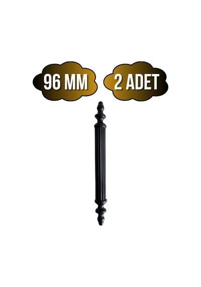 Plastik Siyah Kulp Mobilya Ve Dolap Kulpu Siyah 96mm 2 Adet Siyah